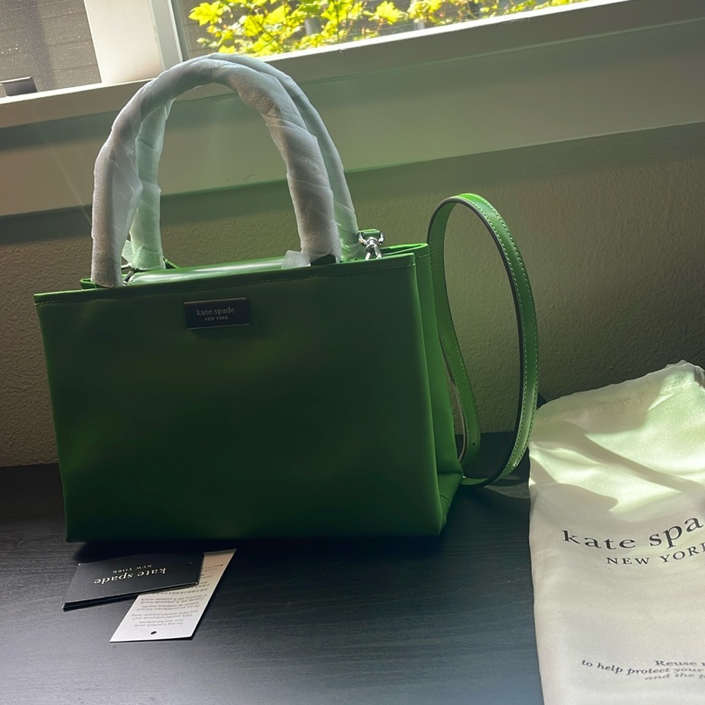 NWT kate spade Sam Icon Green Nylon small Tote Bag